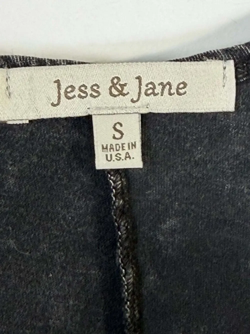 Jess & Jane Daisy Pop Charcoal Mineral Wash Sleeveless Tunic Dress Size S - Picture 3 of 5
